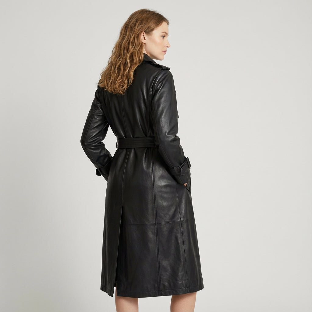 Marcelline Women's Trench Coat | Double-Breasted, Belted Design