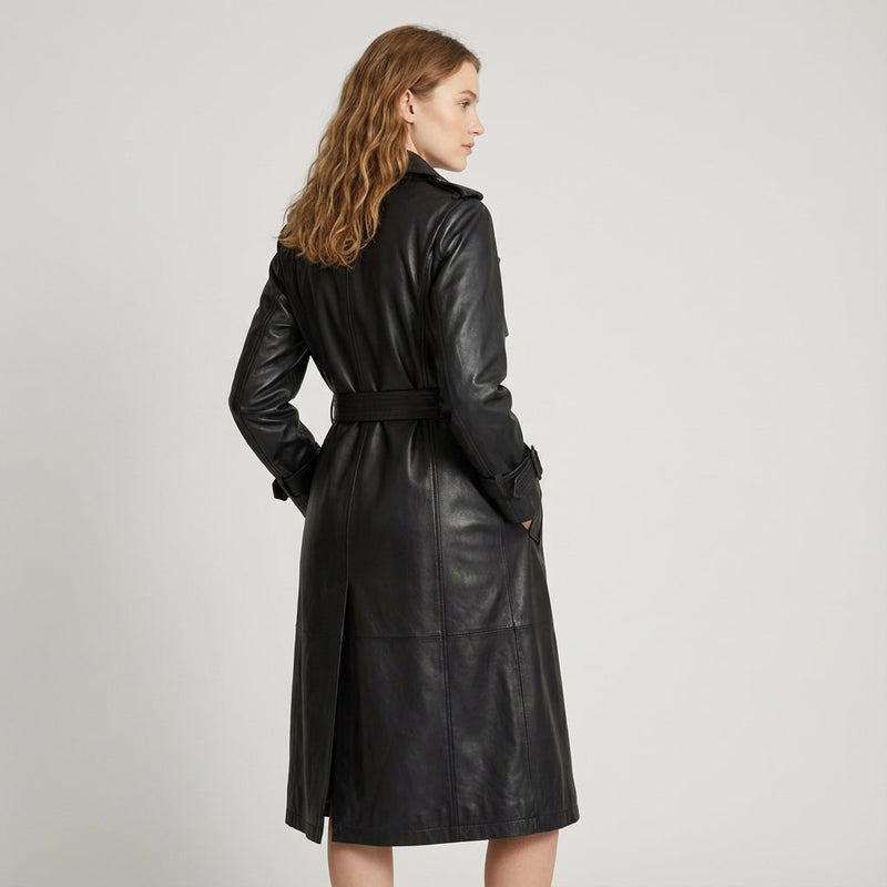 Marcelline Women's Trench Coat | Double-Breasted, Belted Design