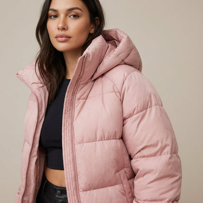 Fiona Women's Black Puffer Jacket | Premium Insulation, Stylish Design