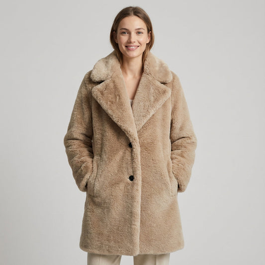 Abrigo de Invierno para Mujeres Olivia | Suave Piel Sintética, Corte Oversized