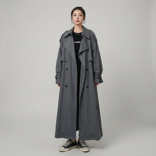 Abrigo Trench para Mujeres Odette | Silueta Oversized, Frente Doble Botonadura