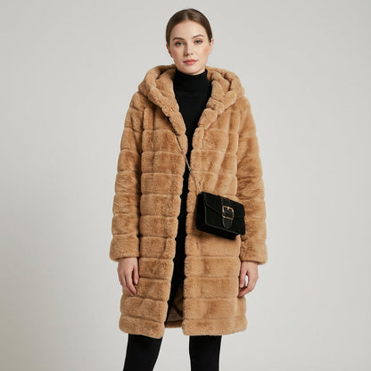 Calla Women's Faux Fur Coat | Elegant Button-Down Design, Winter Essential