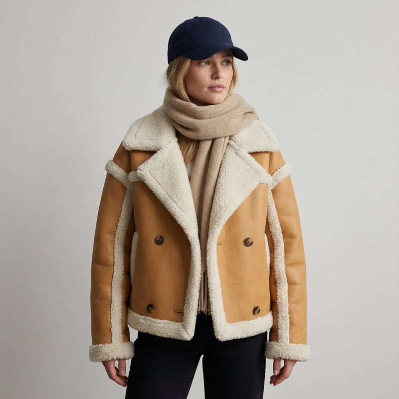 Vail Women's Shearling Jacket | Plush Teddy Texture, Cozy Winter Warmth