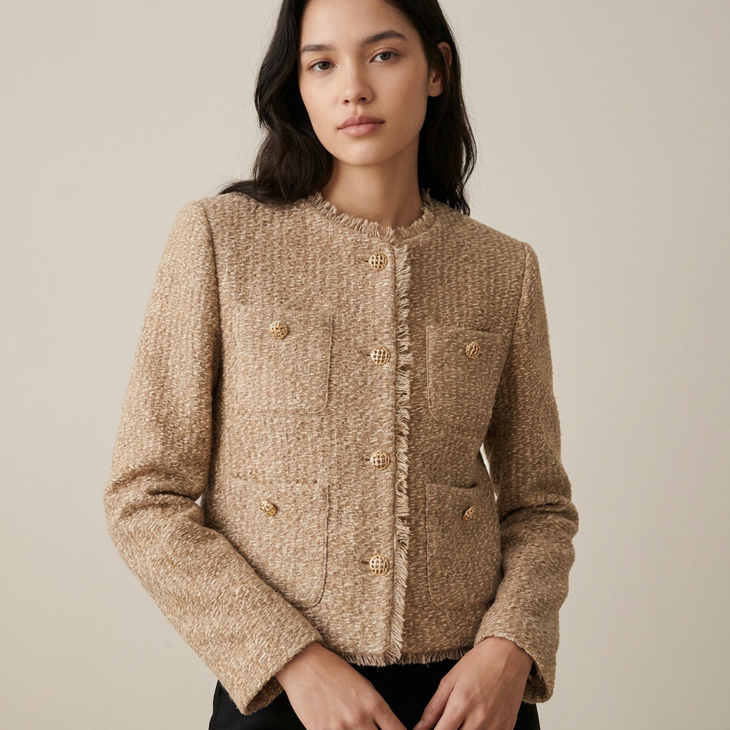 Rowena Women's Jacket | Classic Tweed, Elegant Button-Down Style