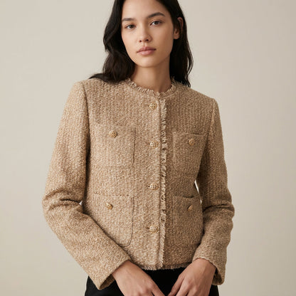 Rowena Women's Jacket | Classic Tweed, Elegant Button-Down Style