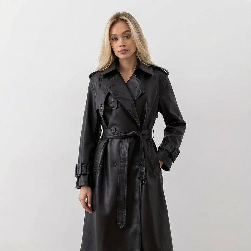 Marcelline Women's Trench Coat | Double-Breasted, Belted Design