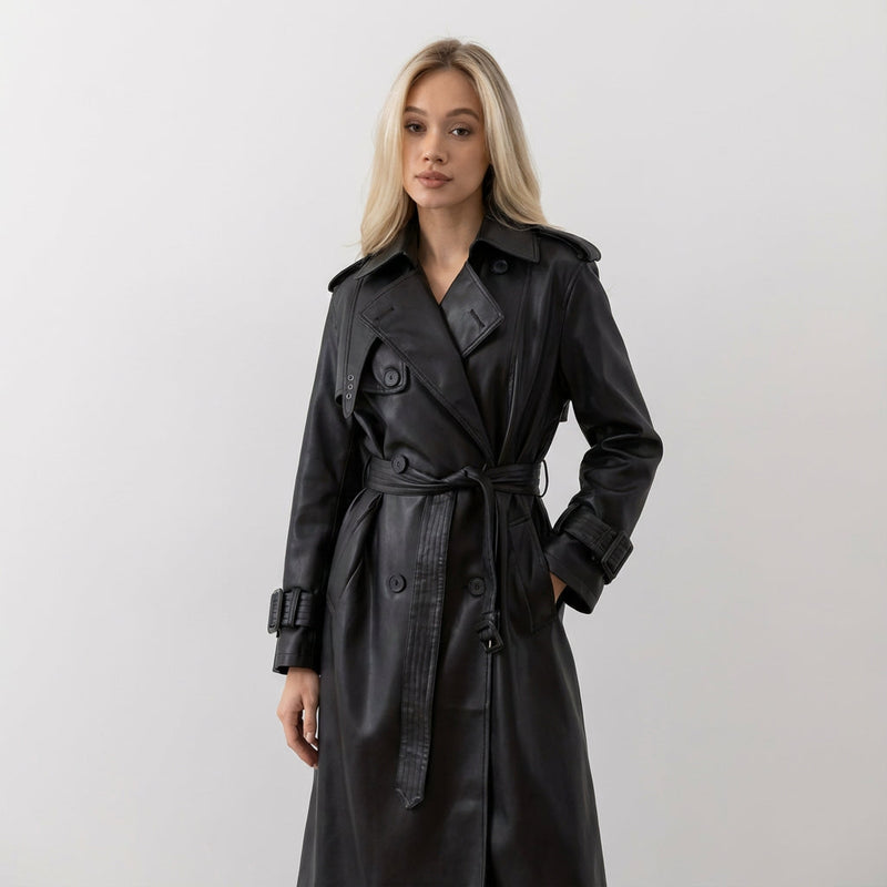 Marcelline Women's Trench Coat | Double-Breasted, Belted Design