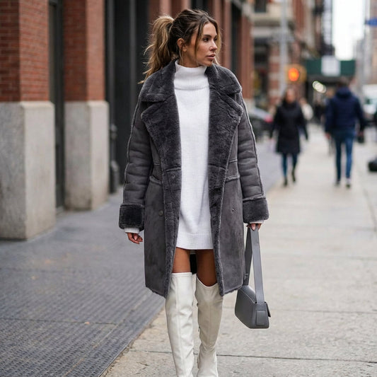 Abrigo de Invierno Talla Grande para Mujeres Kaia | Forro de Piel Sintética Acogedora, Diseño Elegante