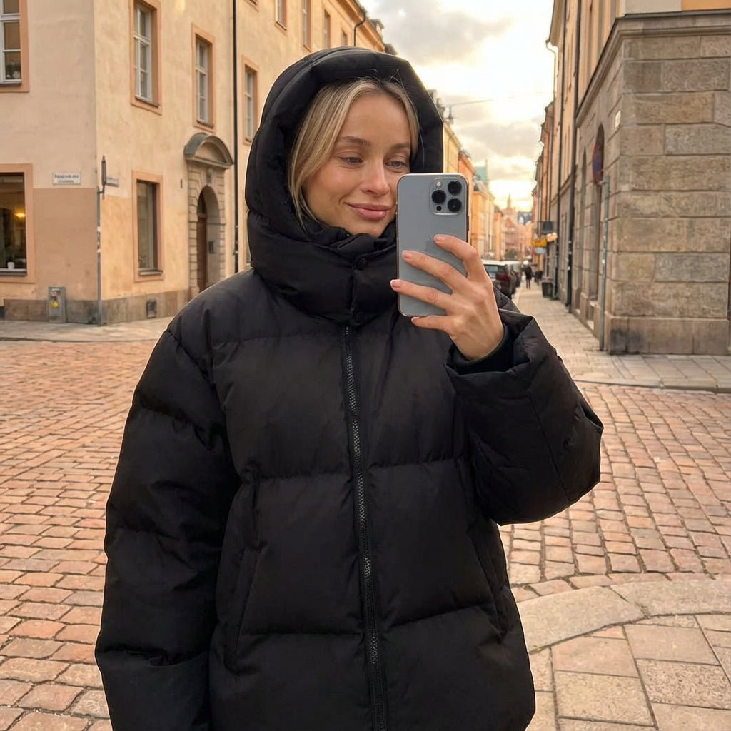 Chaqueta Acolchada Negra para Mujeres Avalon | Aislamiento de Alta Calidad, Diseño Moderno