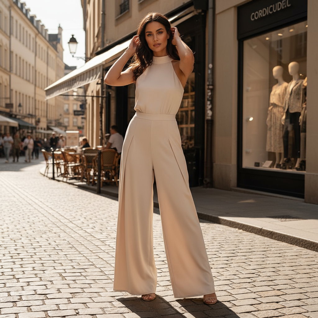 Nina Women's Jumpsuit | Fitted Design, Elegant Back Tie Detail