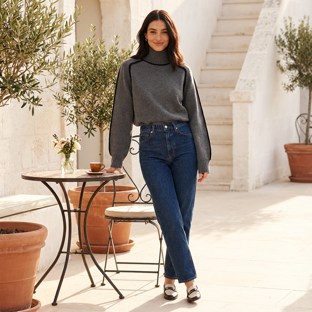 Quarry Luna Women's High-Neck Sweater | Long Sleeves, Relaxed Tailored Fit