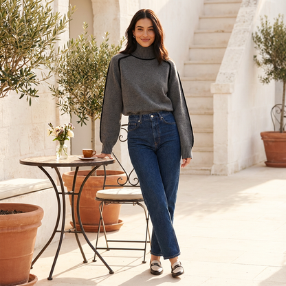 Quarry Luna Women's High-Neck Sweater | Long Sleeves, Relaxed Tailored Fit