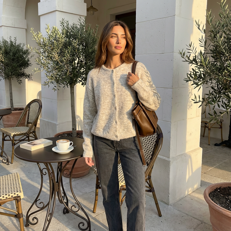 Arlina Women’s Knitted Cardigan | Button Front, Long Sleeve