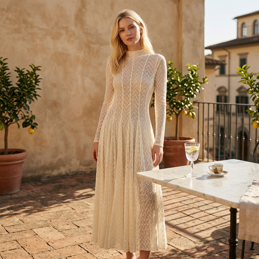 Robe en dentelle pour femmes Daisy | Design ajouré élégant, décontracté et formel