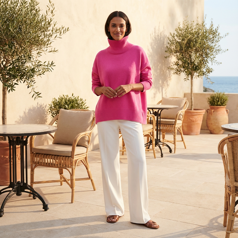 Avery Women’s Turtleneck Sweater | High Neck, Relaxed Fit