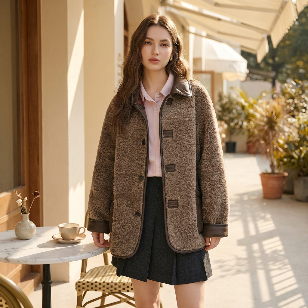 Willow Dura Double Face Winter Coat | Reversible Brown Faux Fur, Vintage American Style