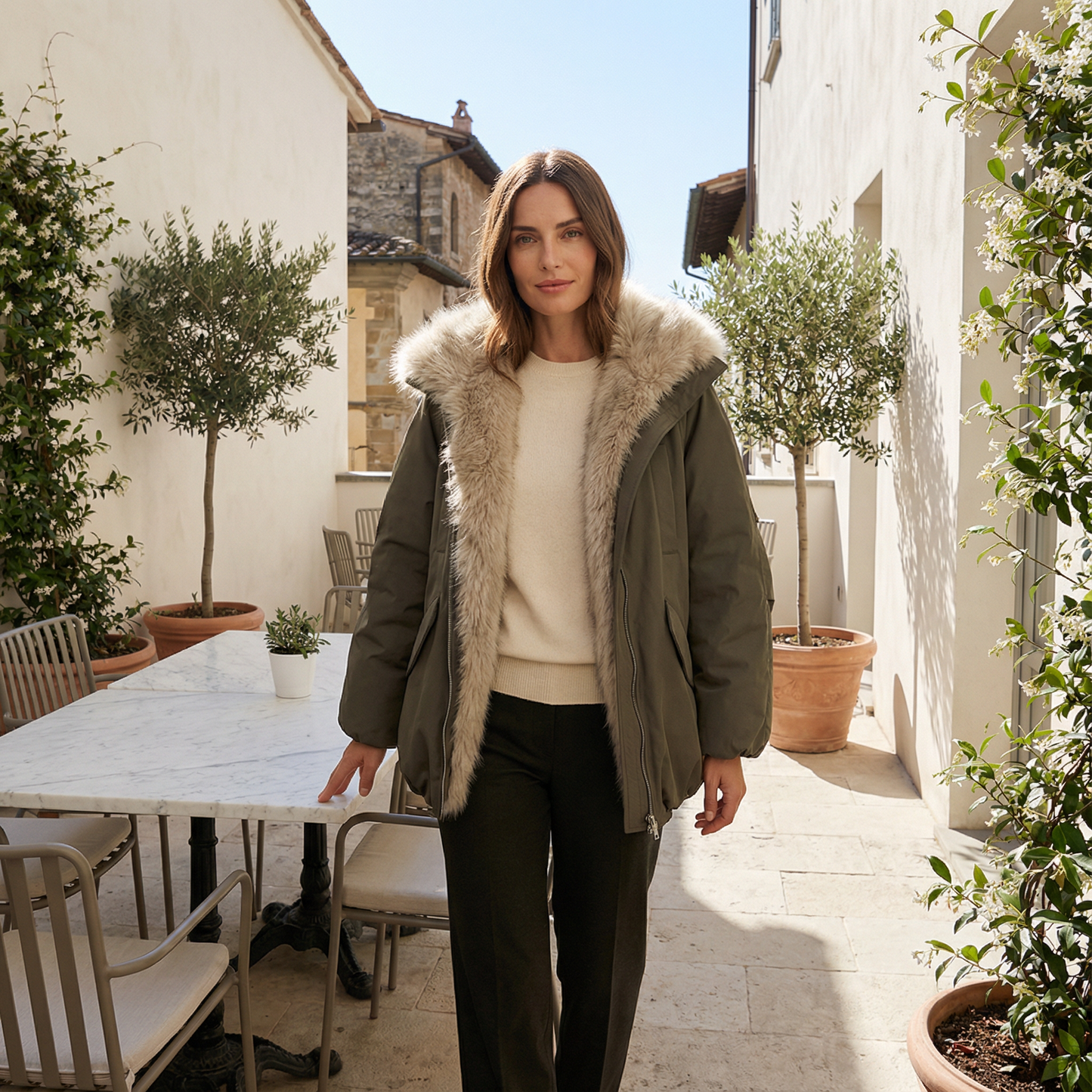 Cleo Women's Puffer Jacket | Faux Fur Collar, Casual Down Insulation