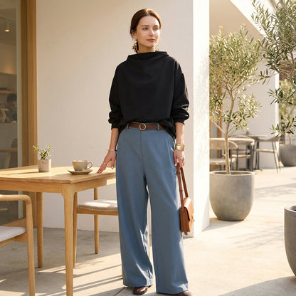 Virexa Women’s Sweater | Loose Fit, High Neck