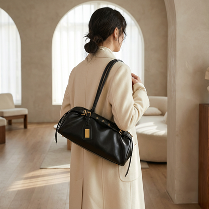 Camila Women’s Shoulder Bag | Cylindrical Shape, Buckle Strap Details