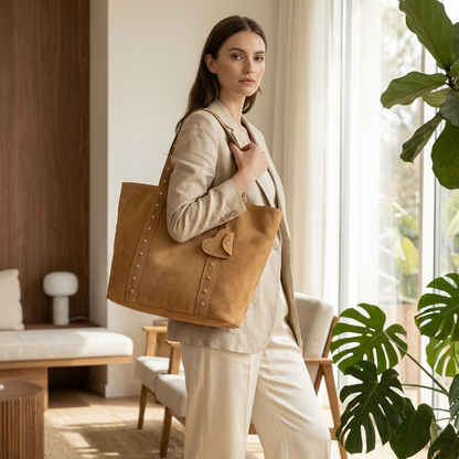 Sac fourre-tout pour femmes Aurelia | Bandoulières cloutées, breloque en forme de cœur