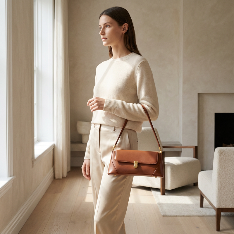 Celeste Women’s Shoulder Bag | Vintage Lock Detail, Elegant Silhouette