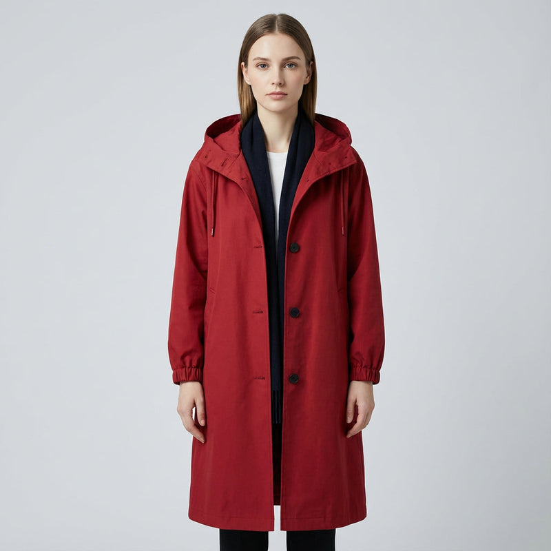 Abrigo Trench para Mujeres Margo | Tejido Ligero, Corte Oversized con Capucha y Bolsillos