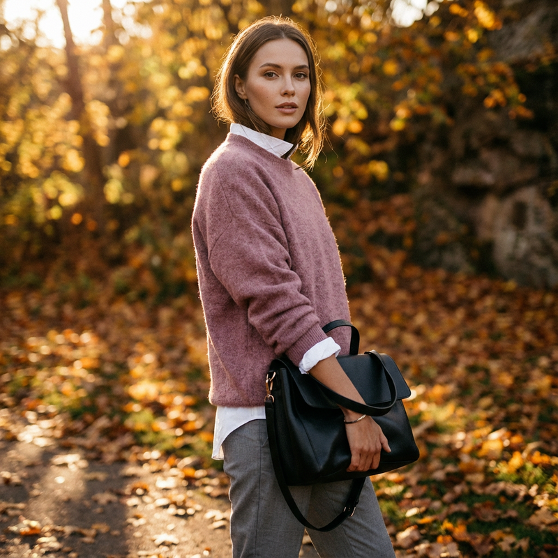 Pull tricoté pour femmes Seraphine | Col rond, manches longues