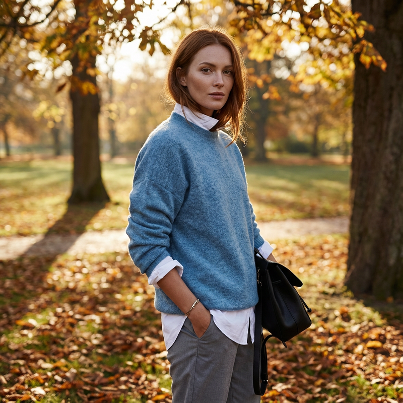 Pull tricoté pour femmes Seraphine | Col rond, manches longues