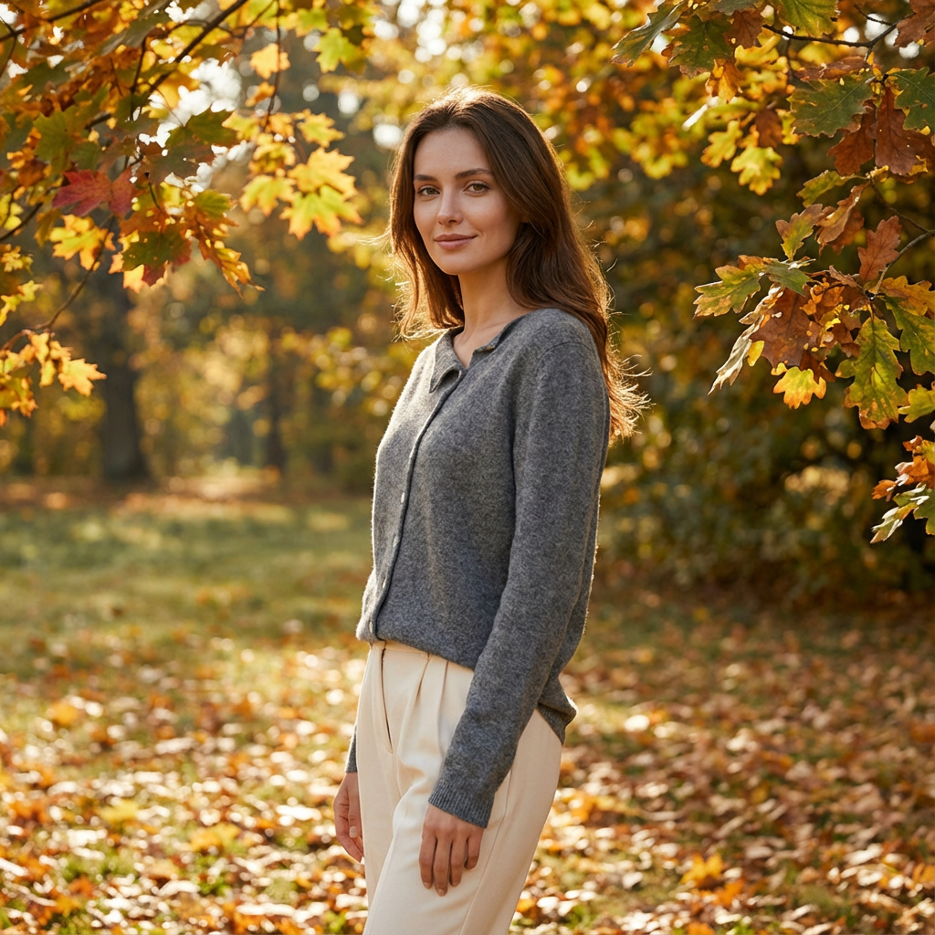 Cárdigan con botones para mujer Seraphine | Escote Asimétrico, Detalle de Botón Frontal