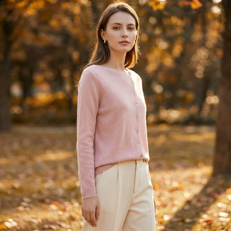 Cárdigan con botones para mujer Seraphine | Escote Asimétrico, Detalle de Botón Frontal