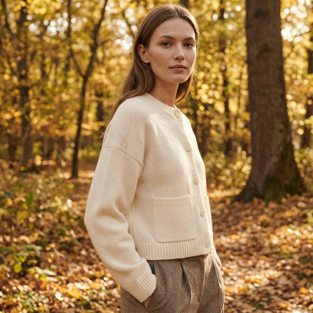 Calyra Women’s Knitted Cardigan | Button-Front, Patch Pockets