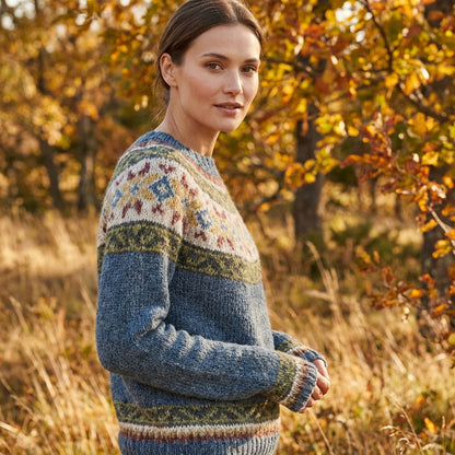 Avelyn Women’s Knit Sweater | Boat Neck, Multicolor Pattern