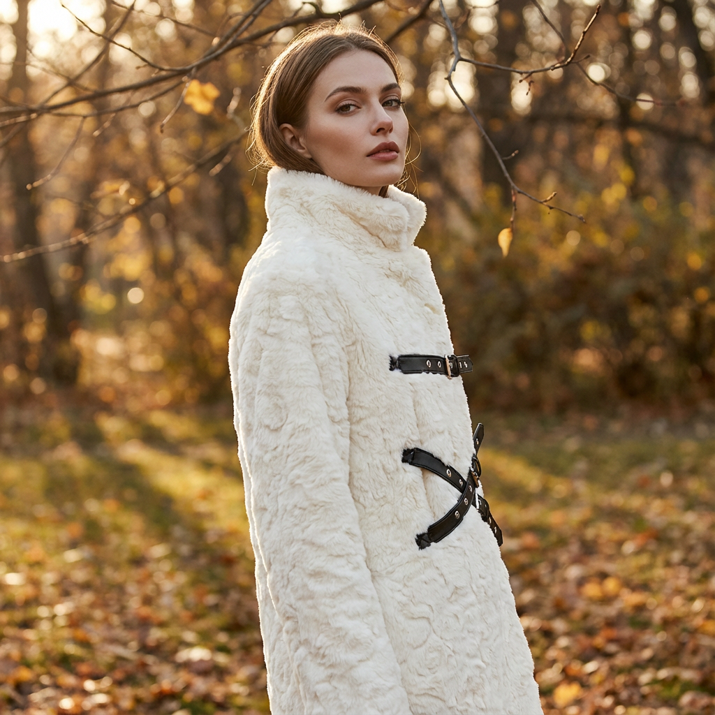 Slate Luna Women's Faux Fur Coat | Thick and Warm, Casual Winter Outerwear