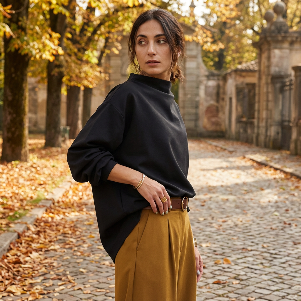 Virexa Women’s Sweater | Loose Fit, High Neck