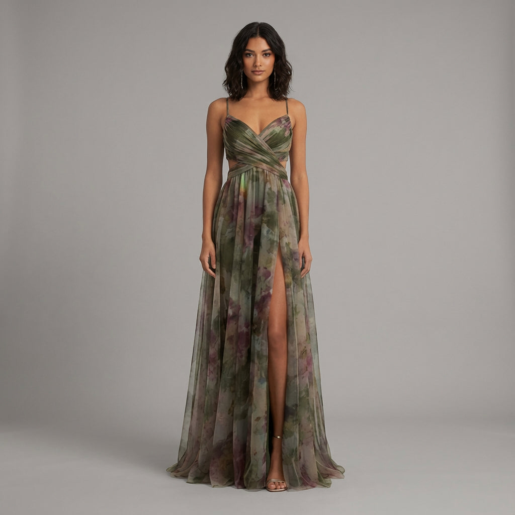 Vestido Maxi Elysia para Mujer | Estampado Acuarela, Vestido de Verano Elegante