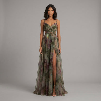 Vestido Maxi Elysia para Mujer | Estampado Acuarela, Vestido de Verano Elegante