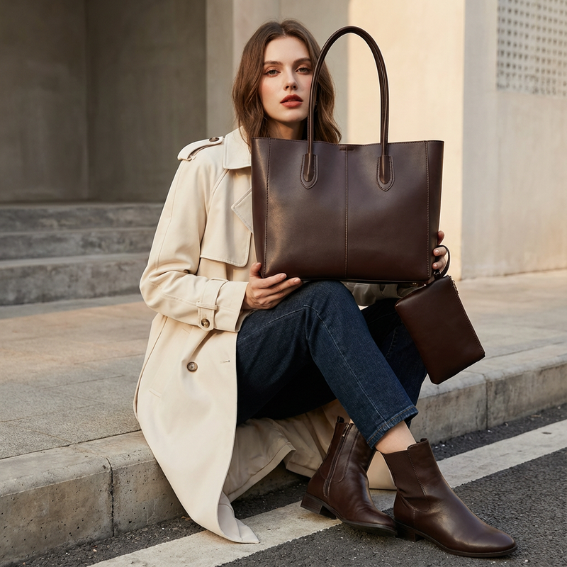 Aveline Women’s Tote Bag | Minimalist Design, Long Shoulder Handles