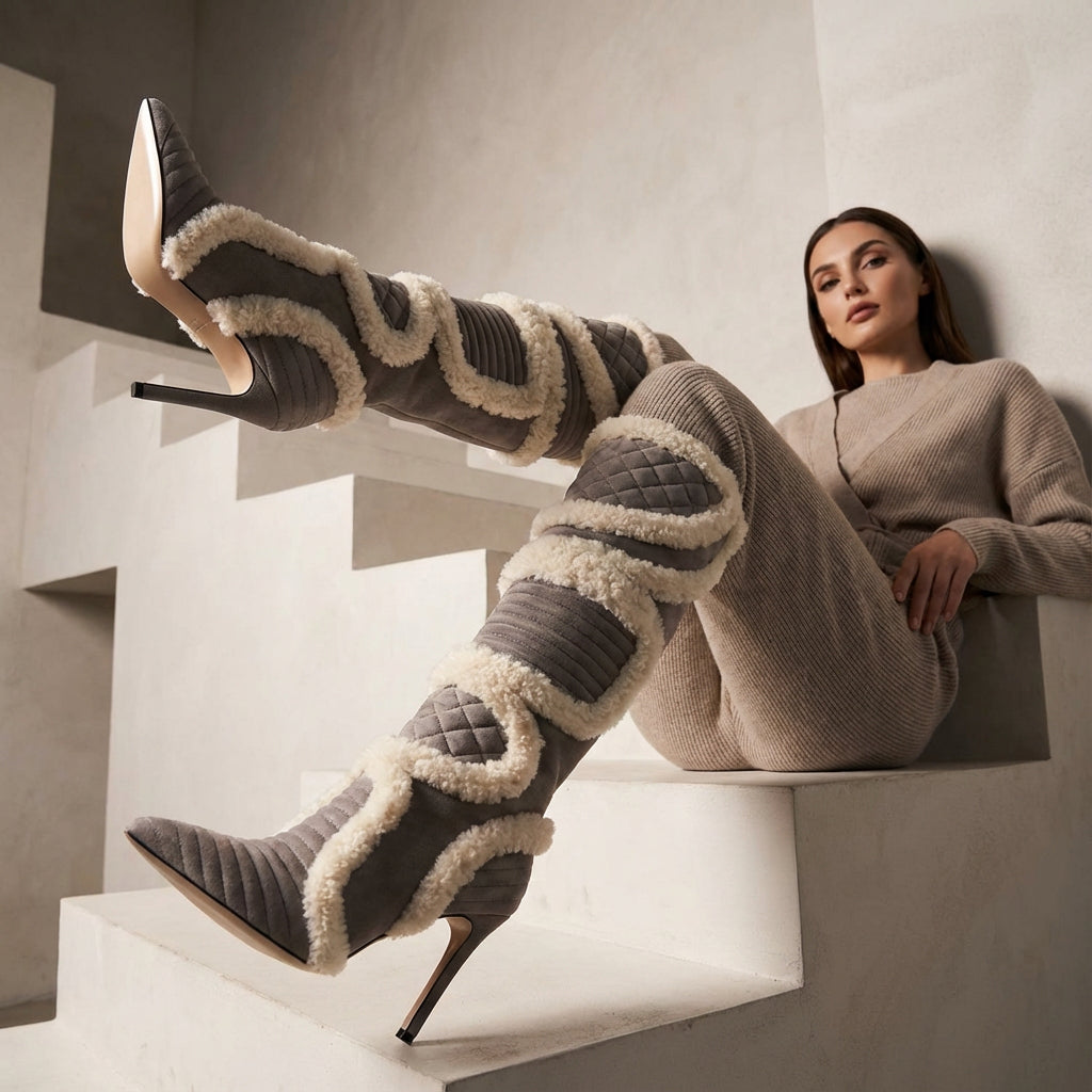 Penny Women's Over-The-Knee Boots | Plush Stiletto, Autumn Winter Fashion
