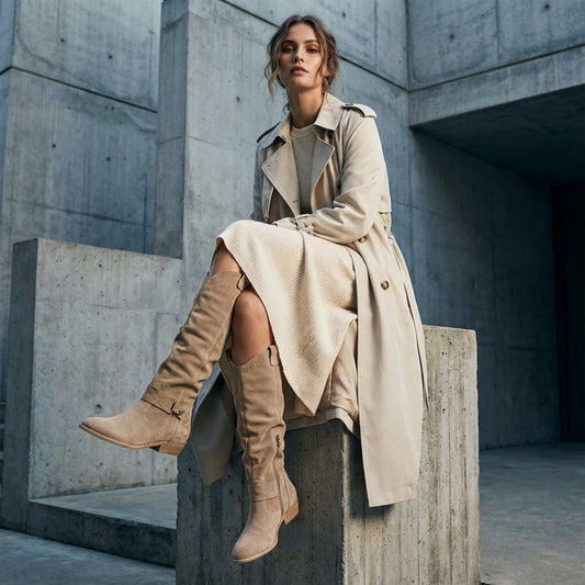 Aria Women's Knee High Boots | Winter Zipper Design, Warm Elegance