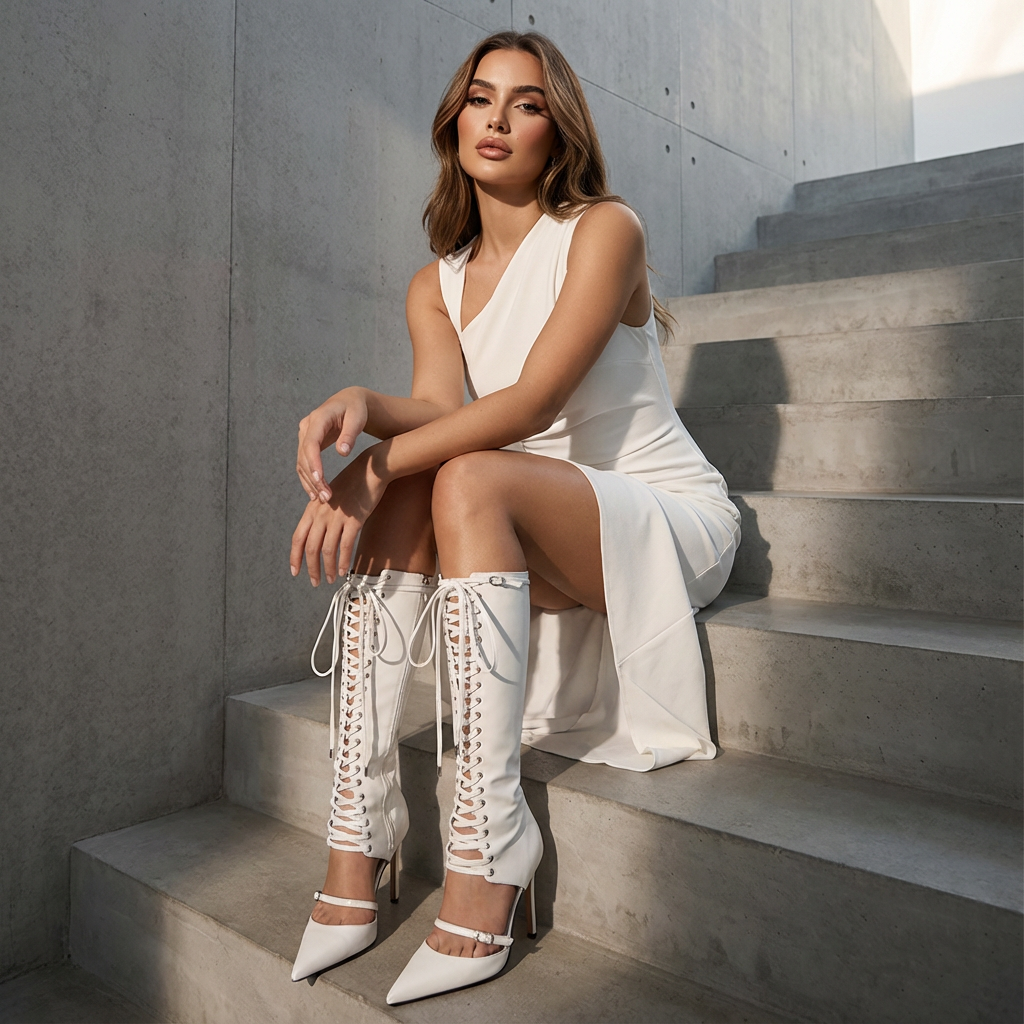 Clara Women's Knee High Heels | Pointed Toe, Stiletto Design