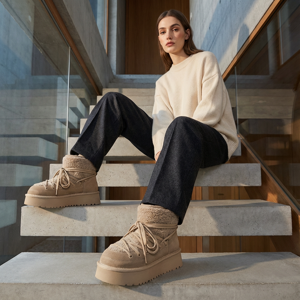 Bella Women's Black Snow Boots | Cow Leather, Warm & Stylish