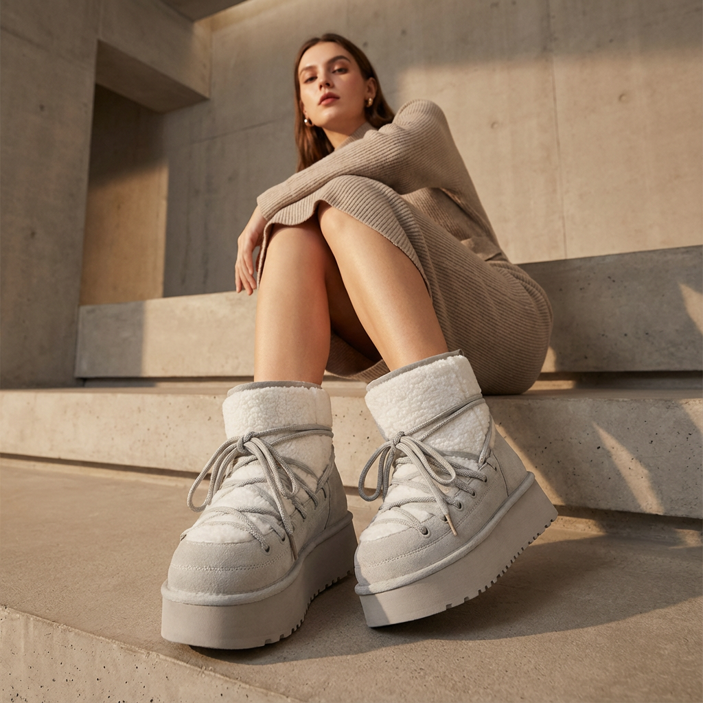 Bella Women's Black Snow Boots | Cow Leather, Warm & Stylish