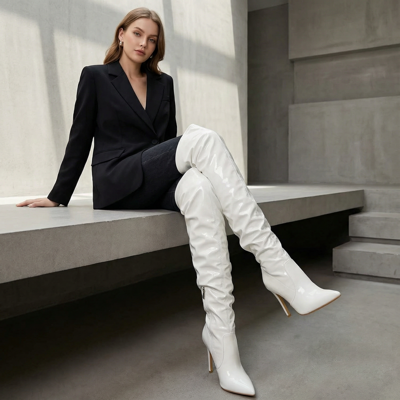 Eilyken Women's Over The Knee Boots | Patent Leather, High Heels