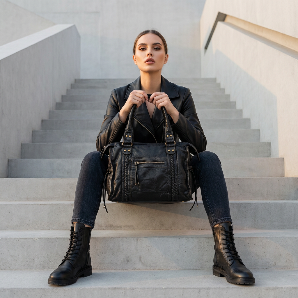 Rhea Women’s Shoulder City Bag | Braided Panel Design, Soft Carry Structure