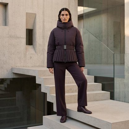 Abrigo de Invierno para Mujer Bella | Mezcla de Algodón, Chic con Capucha