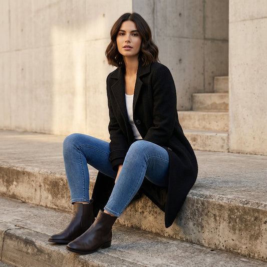 Sigrid Women's Wool Coat | Classic Lapel, Timeless Design