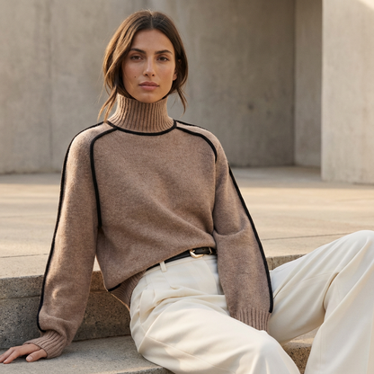 Quarry Luna Women's High-Neck Sweater | Long Sleeves, Relaxed Tailored Fit
