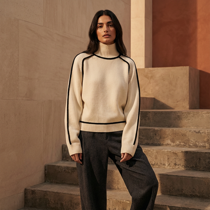 Quarry Luna Women's High-Neck Sweater | Long Sleeves, Relaxed Tailored Fit
