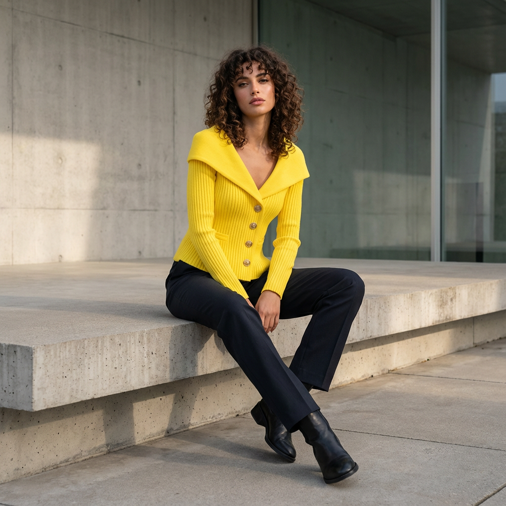 Marlow Lunera Women’s Ribbed Cardigan | Button Front, Tailored Silhouette