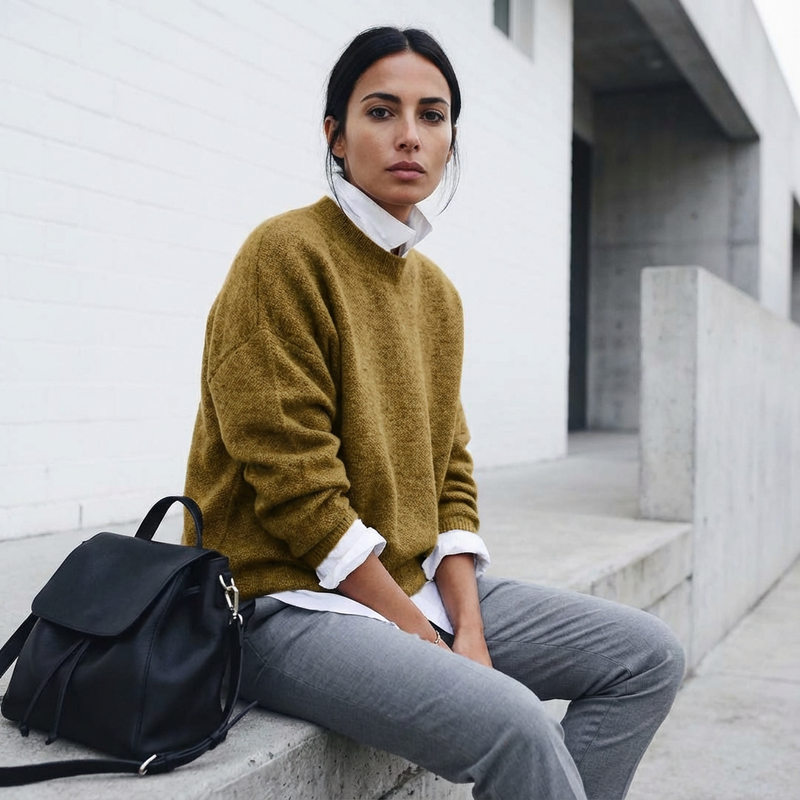 Pull tricoté pour femmes Seraphine | Col rond, manches longues